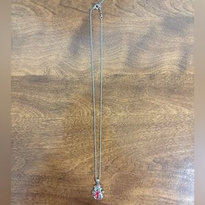Silver Snowman Pendant Necklace